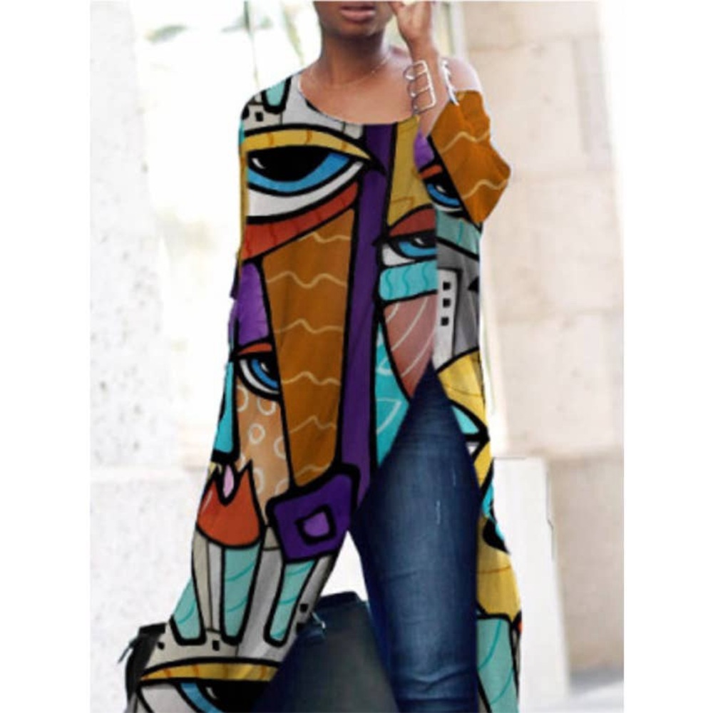HOST PICK! Abstract Art Print Women's Top